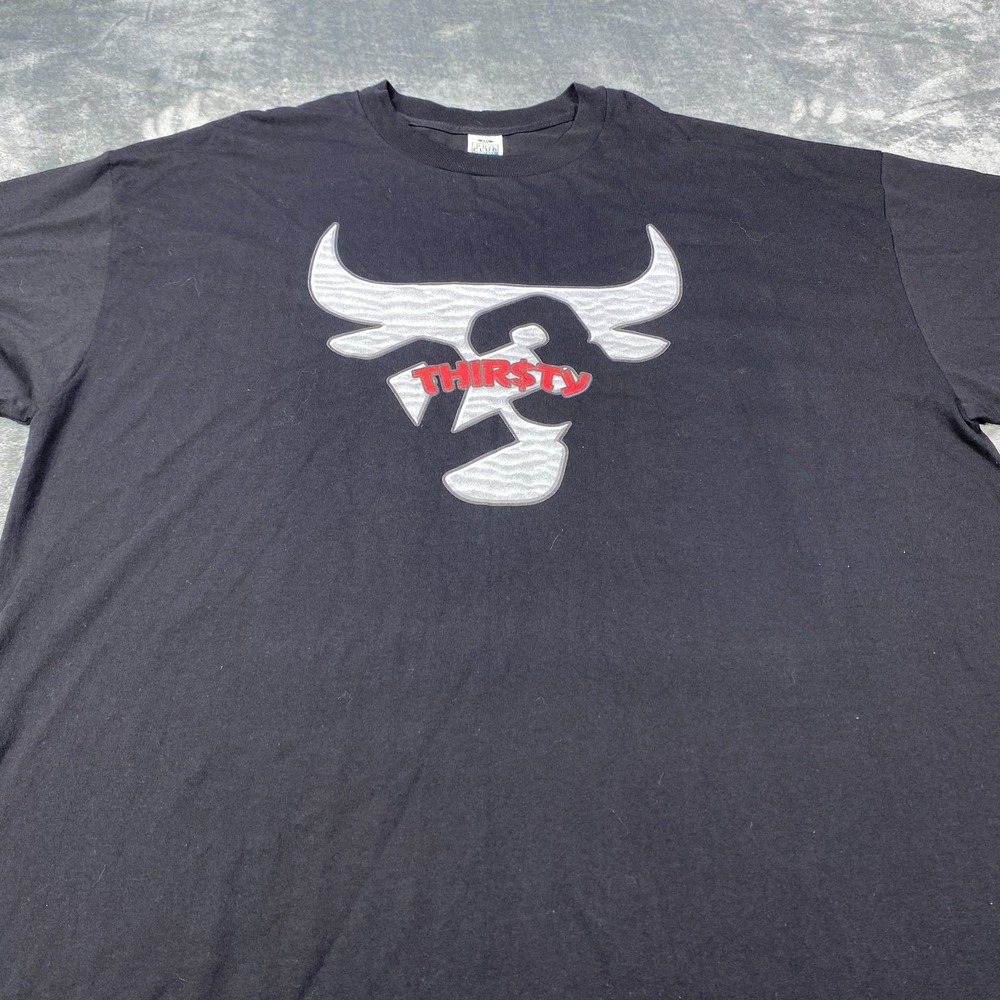 Pro Club Heavy Weight T Shirt Men 4XL Bull 23 Black Crew Neck Tee Y2K Streetwear